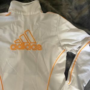 White Orange Adidas Tracksuit Jacket 